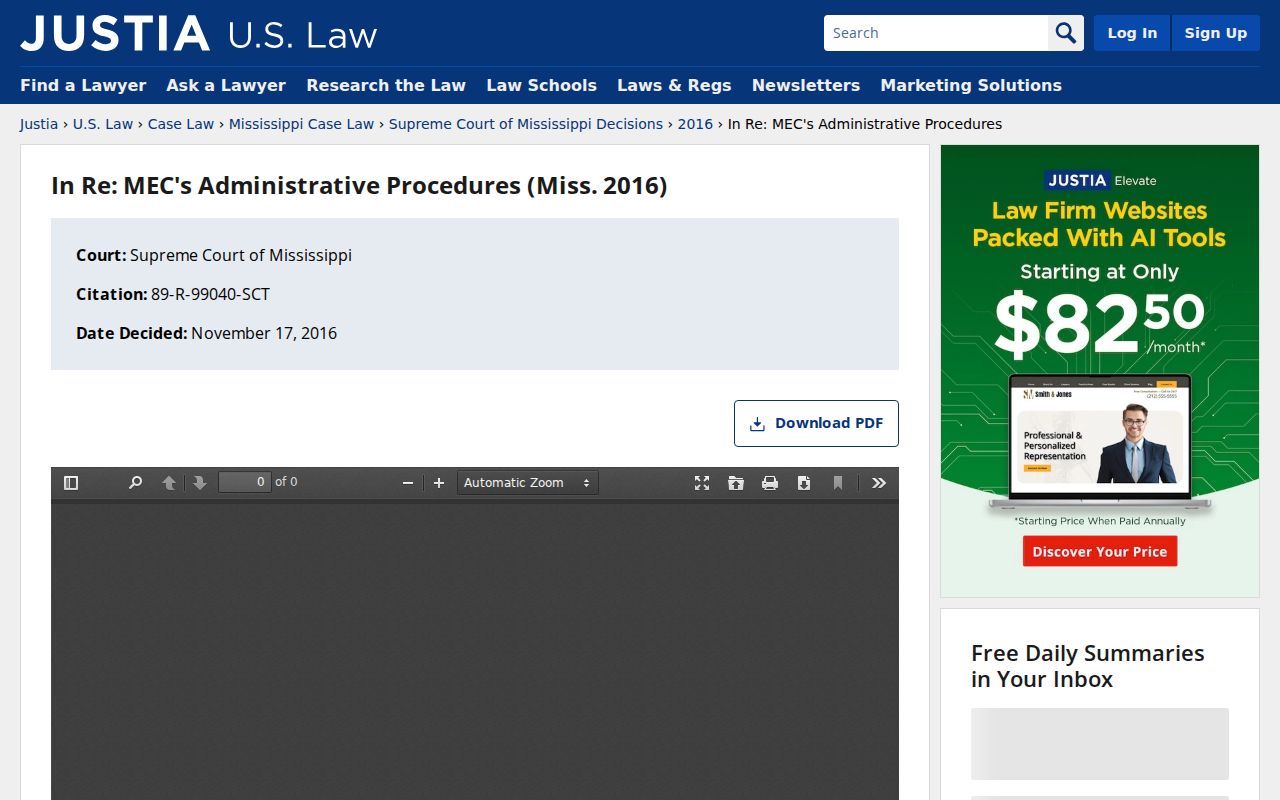 Neshoba County criminal docket MEC public-access procedure