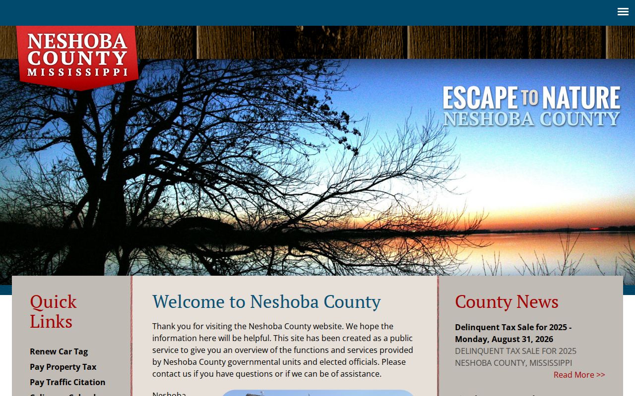 Neshoba County court docket county government court navigation